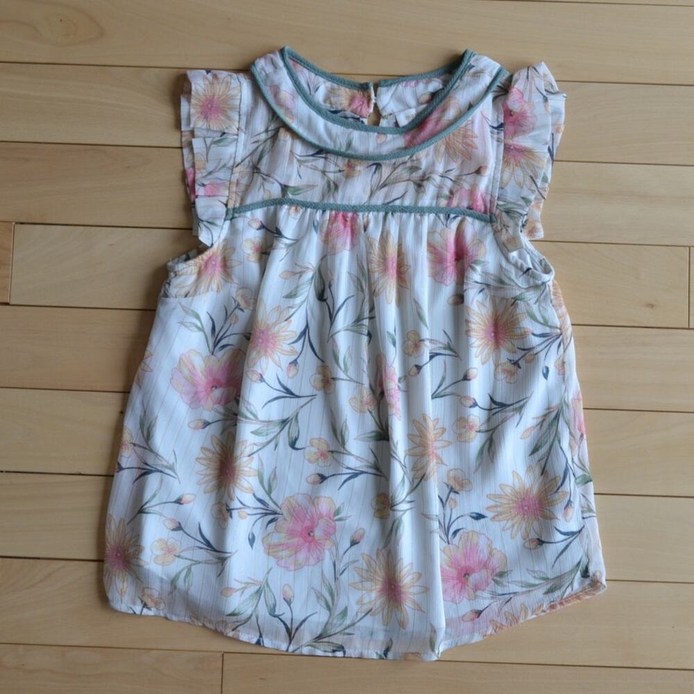 Monteau Sleeveless Blouse Top Size Medium Floral